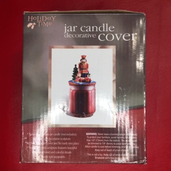 HOLIDAY TIME Christmas Candle Jar Cover Decorative Top - Picture 4 of 5